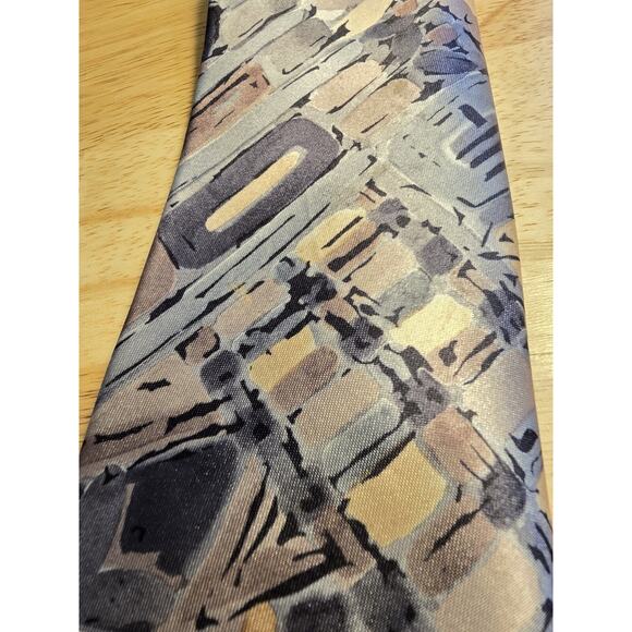 KETCH CLASSICS Necktie Abstract Multi-Color Blues And Cream Made in USA - Picture 4 of 6